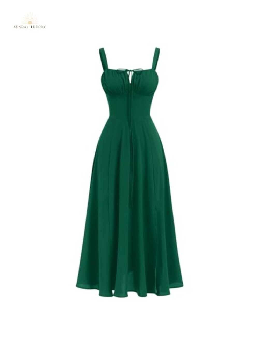 Women Floral Corset Midi Sundress Spaghetti Strap Split Bustier